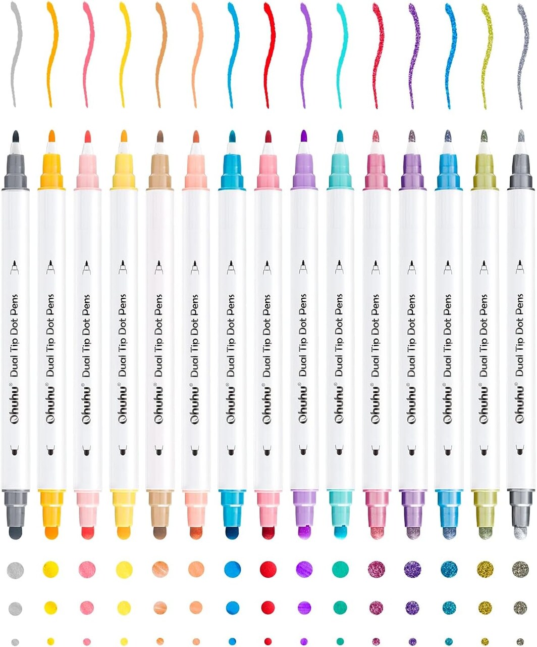 15 Colors Dot Marker Pens (Fine & Dot) for Kids (Multicolor)